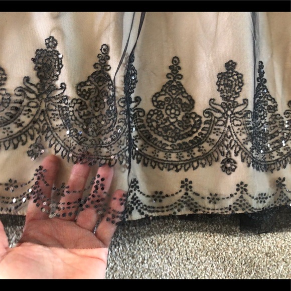 David's Bridal Mesh Beaded Prom Dress 12 Gorgeous Tulle Caviar Embellished - Picture 8 of 15